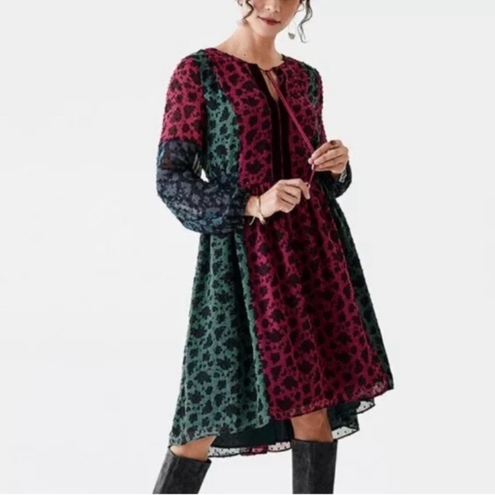 Matilda Jane A Little Party Velvet Swiss Dot Floral Dress Size M